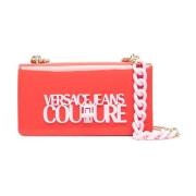 Rode Glanzende Schoudertas voor Vrouwen Versace Jeans Couture , Red , ...