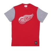 NHL Color Blocked Tee Detred Mitchell & Ness , Red , Heren