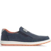 Stijlvolle blauwe leren sneakers Rieker , Blue , Heren