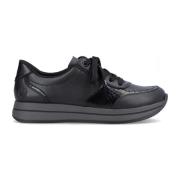 Zwarte leren sneakers Rieker , Black , Dames