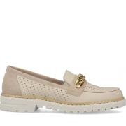 Beige Leren Loafers voor Dames Rieker , Beige , Dames