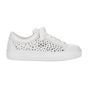 Witte Leren Casual Schoenen Rieker , White , Dames