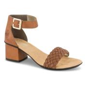 Karamelbruine Blokhak Sandalen Rieker , Brown , Dames