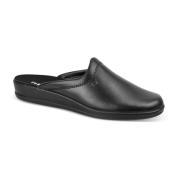 Klassieke Leren Pantoffels Rohde , Black , Heren