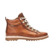 Dames Casual Kameelkleurige Leren Enkellaars Pikolinos , Brown , Dames