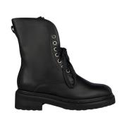 Leren Veterschoenen Enkellaarsjes Alma EN Pena , Black , Dames