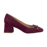 Leren pumps met vierkante neus Alma EN Pena , Red , Dames