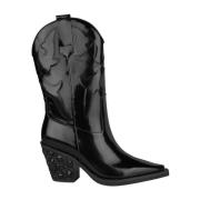 Stoere Leren Cowboy Laarzen Alma EN Pena , Black , Dames