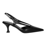 Stijlvolle zwarte leren slingback sandalen Premiata , Black , Dames