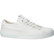 Witte Canvas Lage Sneaker Blackstone , White , Heren