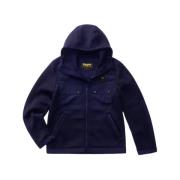 Blauwe Neopreen Hoodie Blauer , Blue , Heren