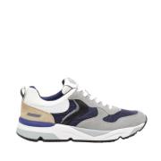 Grijze Blauwe Suède Sneakers voor Heren Voile Blanche , Gray , Heren