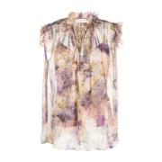 Bloemenprint zijden blouse Zimmermann , Pink , Dames