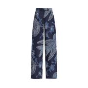 Straight Trousers Etro , Blue , Dames