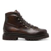 Kastanjebruine Leren Veterschoenen Brunello Cucinelli , Brown , Heren