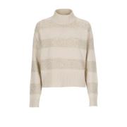 Luxe Beige Paillettrui Brunello Cucinelli , Beige , Dames