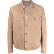 Lichte Leren Jas Brunello Cucinelli , Beige , Heren