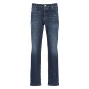 Blauwe Slim-Fit Katoenen Jeans voor Heren Brunello Cucinelli , Blue , ...