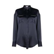 Zijden Shirt Brunello Cucinelli , Black , Dames