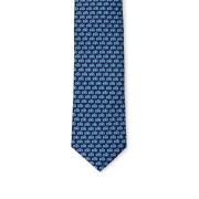 Blauwe zijden stropdas met print Ermenegildo Zegna , Blue , Heren