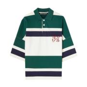 Monogram Rugby Polo Shirt Palm Angels , Beige , Heren