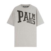 Grijze katoenen T-shirt voor heren - Aw23 collectie Palm Angels , Gray...