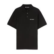 Zwarte Spread Collar T-shirts en Polos Palm Angels , Black , Heren