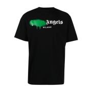 Logo T-shirt Palm Angels , Black , Heren