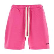 Fuchsia Katoenen Bermuda Shorts Palm Angels , Pink , Heren