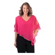 Fuchsia Asymmetrische Tuniek Top met Strass Joseph Ribkoff , Pink , Da...