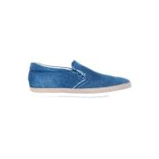 Vervaagde Denim Elastische Instappers Tod's , Blue , Heren