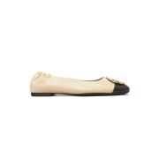 Claire Cap Toe Ballet Ballerina Tory Burch , Beige , Dames