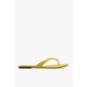 Leren teenslippers Tory Burch , Yellow , Dames