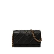 Zwarte Fleming Tas met Goudkleurige Hardware Tory Burch , Black , Dame...