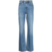 Bootcut jeans met hoge taille in lichtblauwe wassing Tory Burch , Blue...
