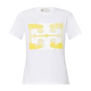 T-shirt met logo Tory Burch , White , Dames