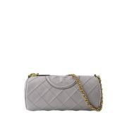 Soft Barrel Tas - Leer - Grijs Tory Burch , Gray , Dames