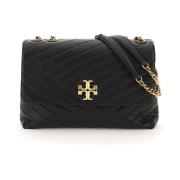 Schoudertas met Chevron Quilting Tory Burch , Black , Dames