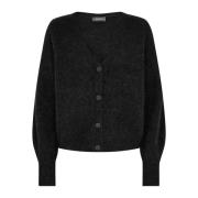 Zachte Gebreide V-Hals Cardigan 156830 Zwart MOS Mosh , Black , Dames