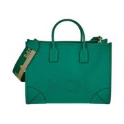 Logo Tote Bag, Klassieke Collectie MCM , Green , Dames