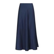 Elegante Midnight Blue Satijnen Rok Neo Noir , Blue , Dames