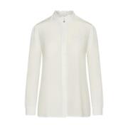 Viscose blouse met vrouwelijke ruche HV Polo , White , Dames