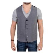 Gray cotton blend casual vest Costume National , Gray , Heren