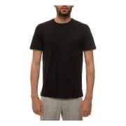 Ronde nek t-shirt met korte mouwen Canali , Black , Heren