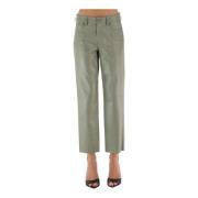 Leather Trousers Drome , Green , Dames