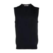 Merino Wol Gebreid Vest Corneliani , Blue , Heren