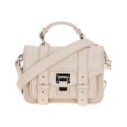 Leren Handtas met Zilveren Tab Sluiting Proenza Schouler , Beige , Dam...