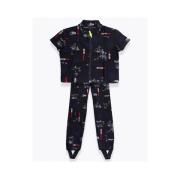 Sportief Ensemble met Bloemenprint en Logo Msgm , Black , Dames