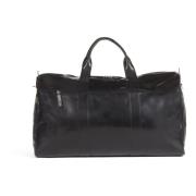 Zwarte Leren Weekendtas Howard London , Black , Heren