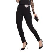 Slim Fit Ster Taille Jurkbroek Moskada , Black , Dames